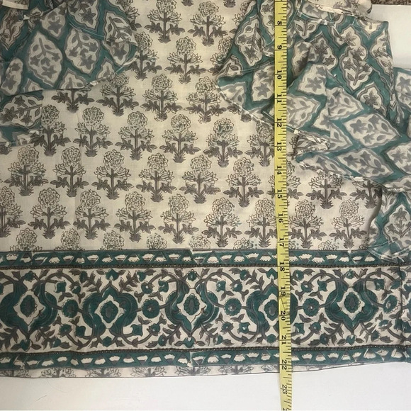 Just Bellina Short Sleeve Ruffle Top Cotton Embellished Beading Womens Small NWT - Picture 11 of 12